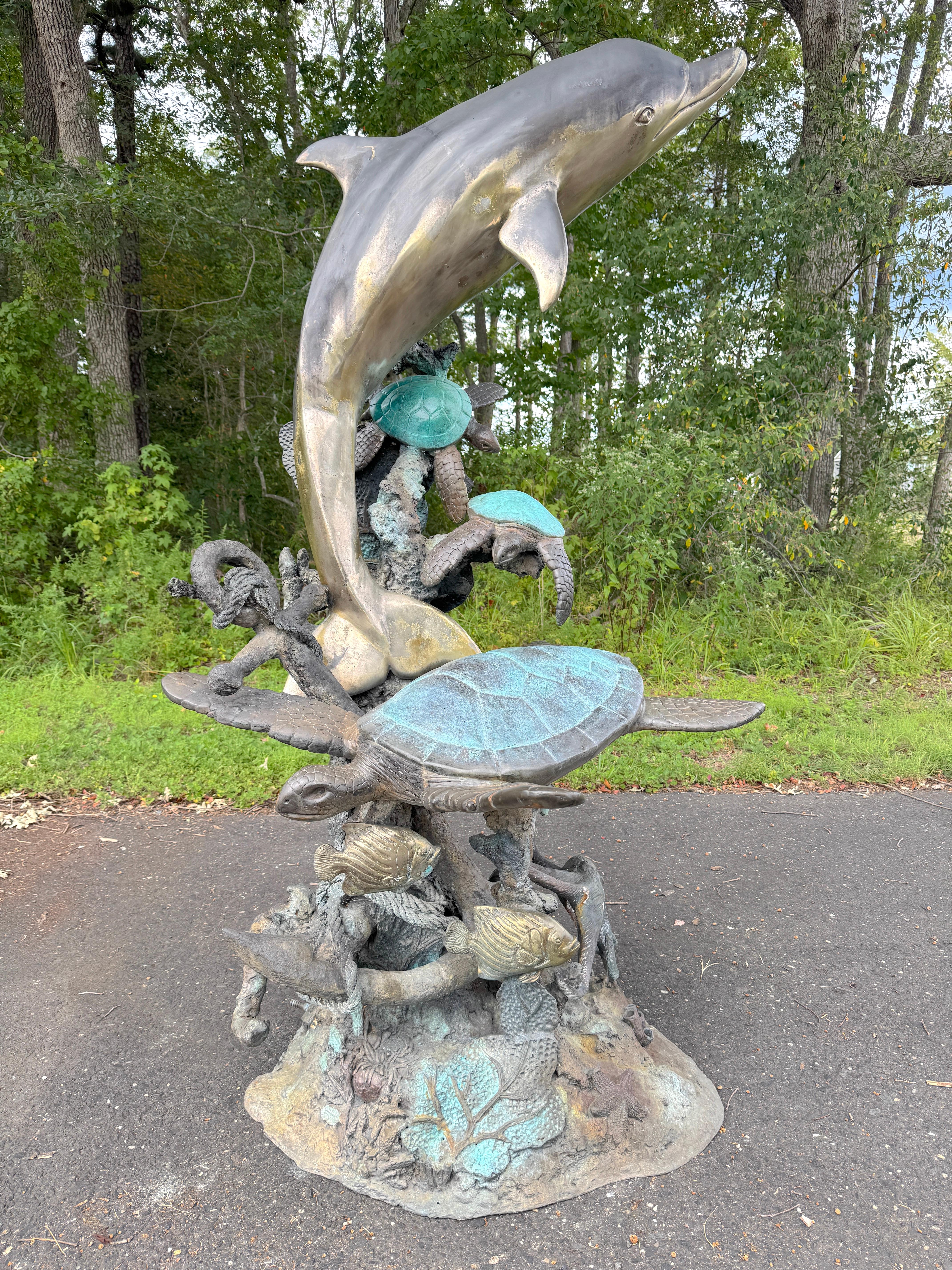 Command attention with this stunning nautical bronze fountain statue, a true centerpiece that captures the majesty of the sea in timeless bronze. Expertly cast and richly detailed. Ideal for coastal estates, luxury landscapes, or those with a love