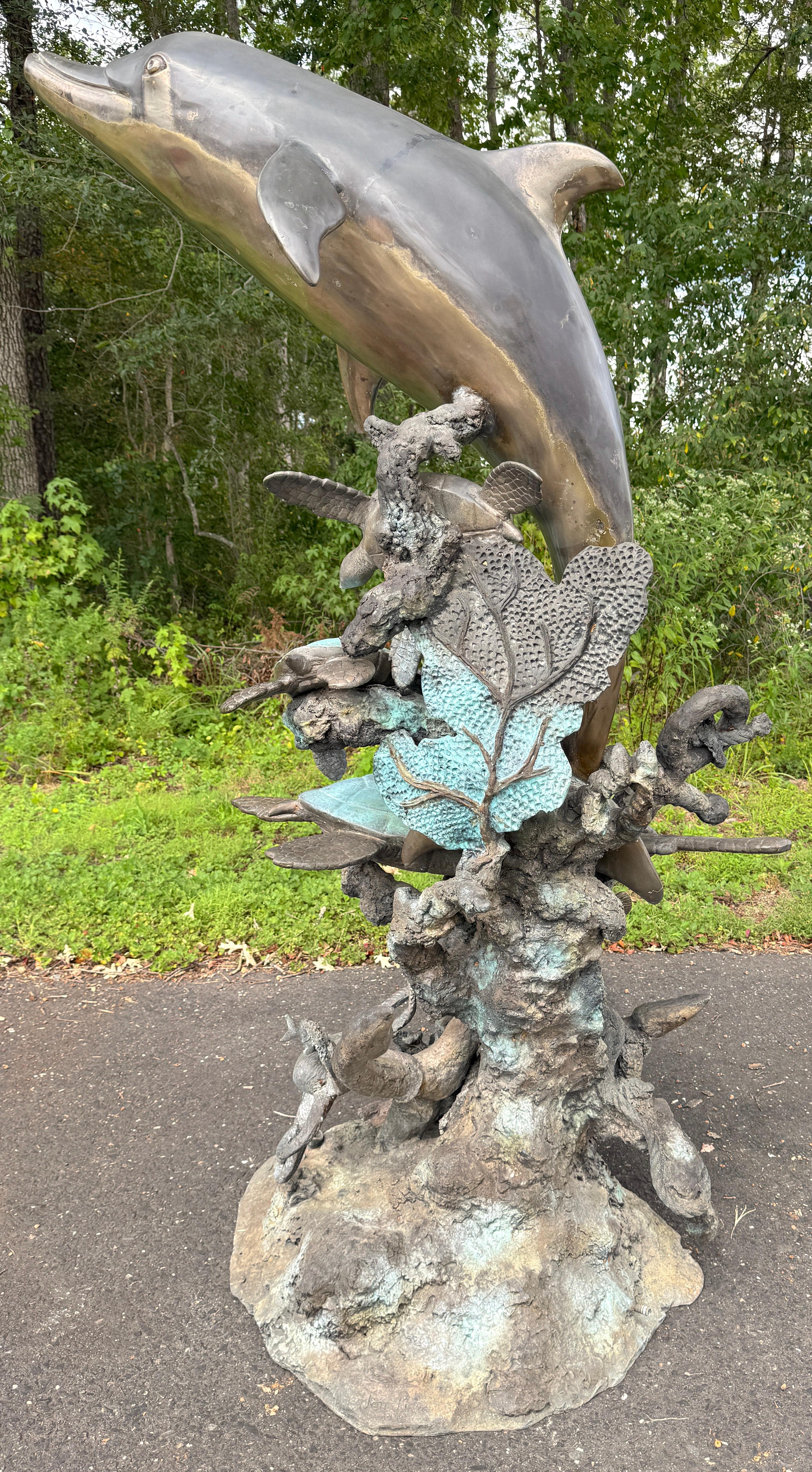 Mid-Century Modern Magnificent Nautical Bronze Fountain Statue For Sale