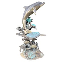 Used Magnificent Nautical Bronze Fountain Statue