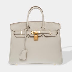 Magnificent New Hermes Birkin 25 handbag in Beton Grey Togo leather, GHW