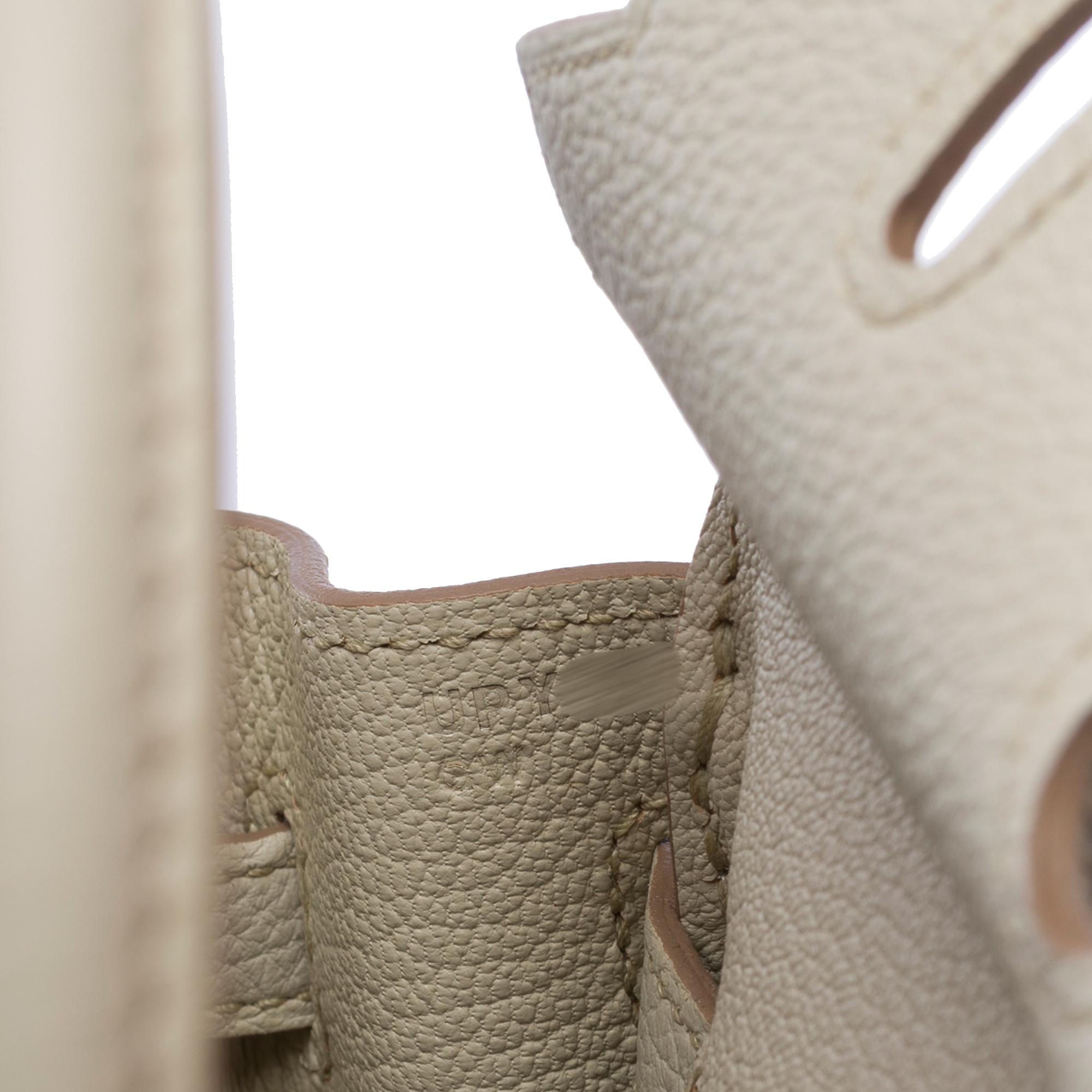 Magnificent New Hermes Birkin 25 handbag in Beton Grey Togo leather, GHW For Sale 3