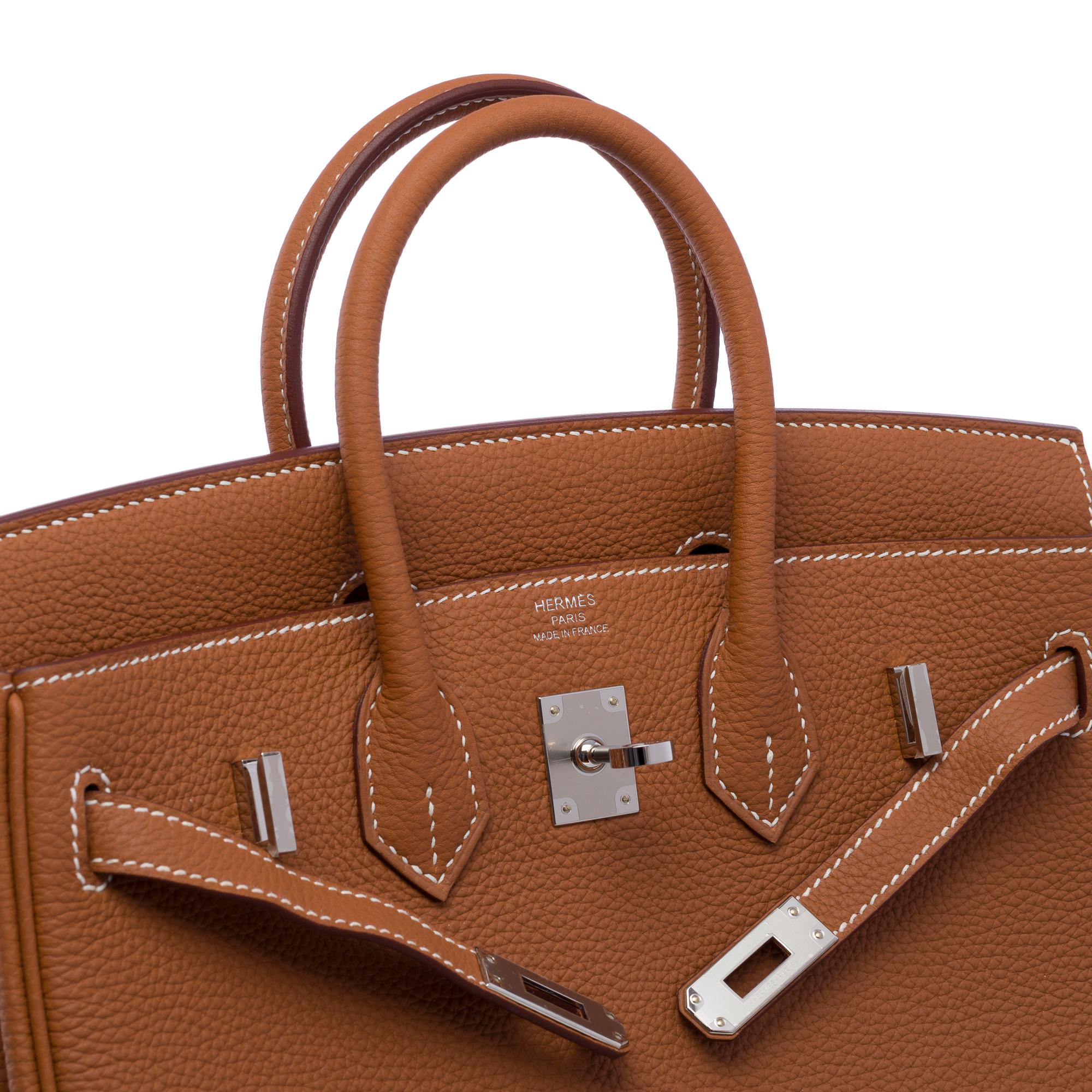 Magnificent New Hermes Birkin 25 handbag in Gold Togo Calf leather, PHW 2