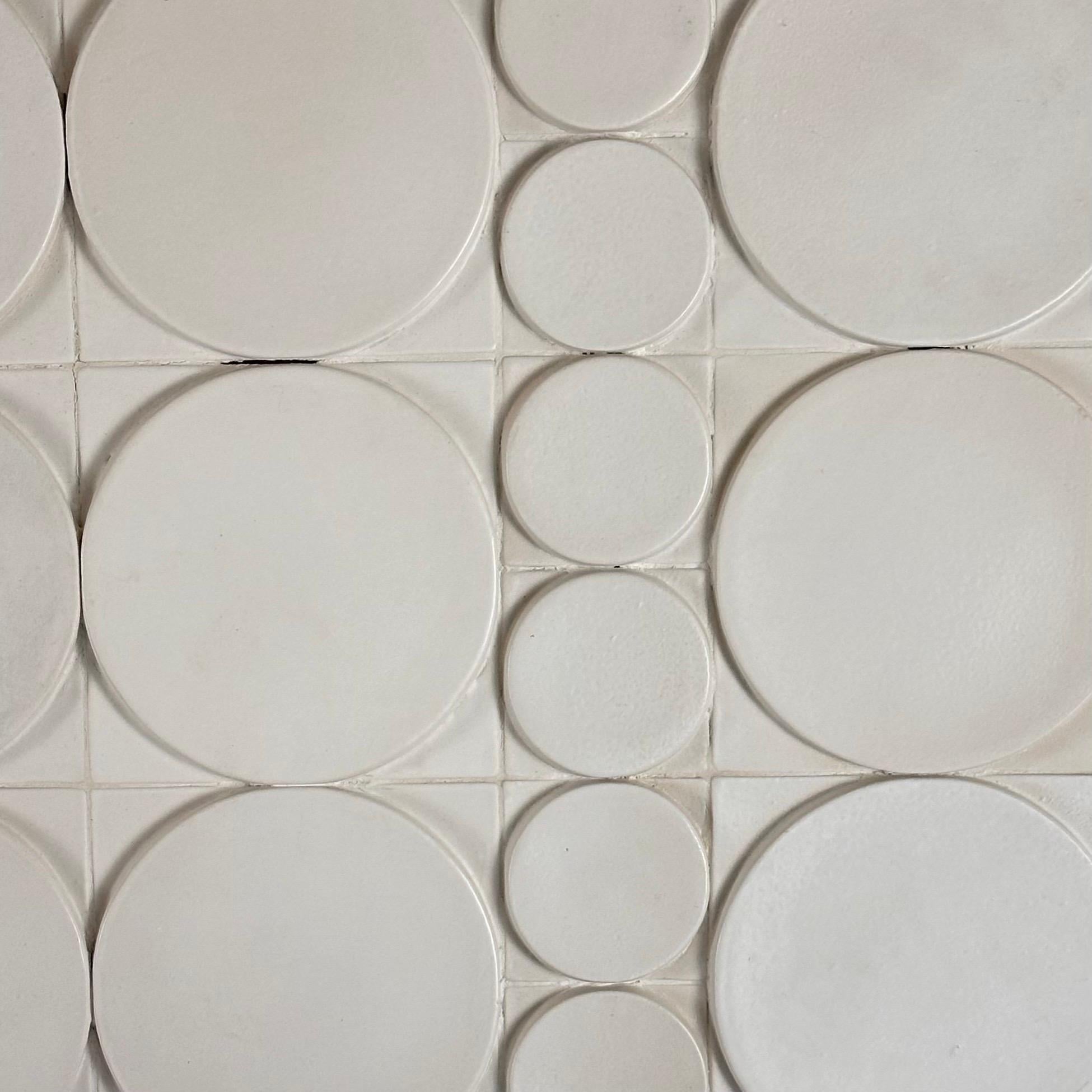 Late 20th Century Magnificent Nino Caruso White Ceramic Decorative Panel, 1975, Signed  For Sale