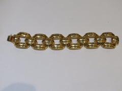 Magnificent NYC Estate 18KT Heavy Gold Overlaid 1980s Chain Gold Link Bracelet