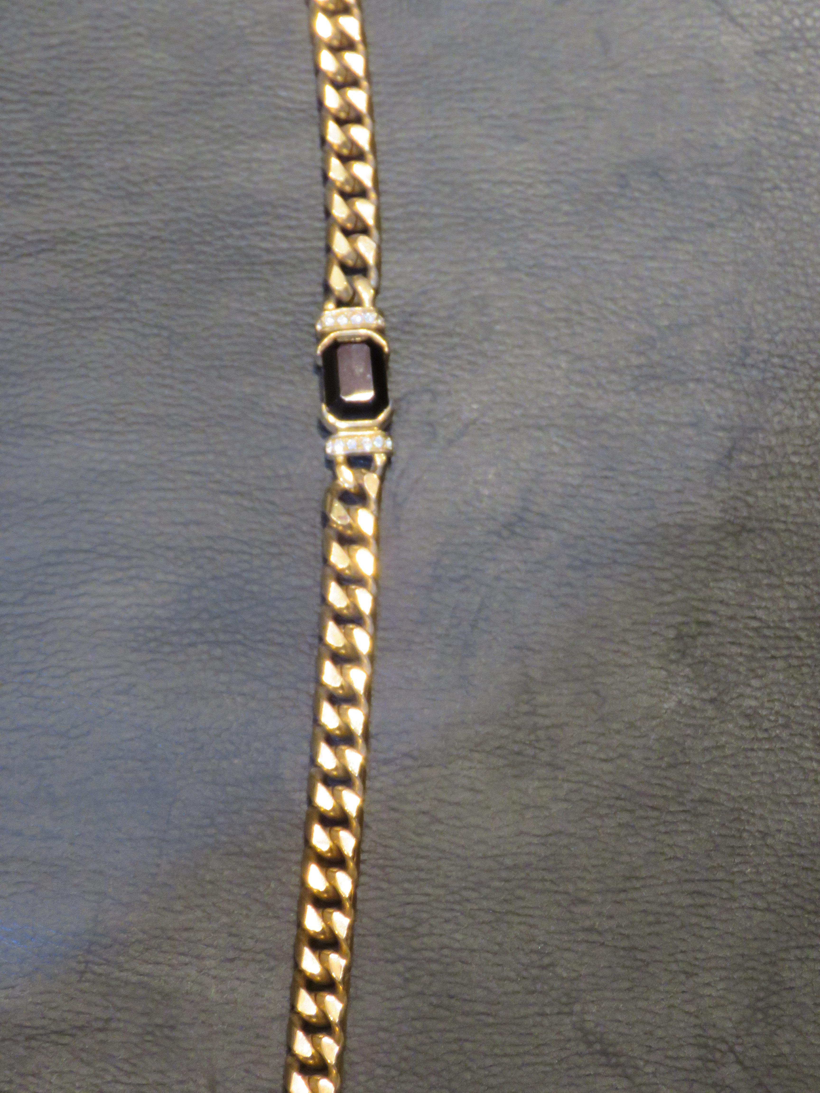 Magnifique collier à maillons longs en or lourd recouvert d'or 18 carats, ancienne propriété de New York Pour femmes en vente
