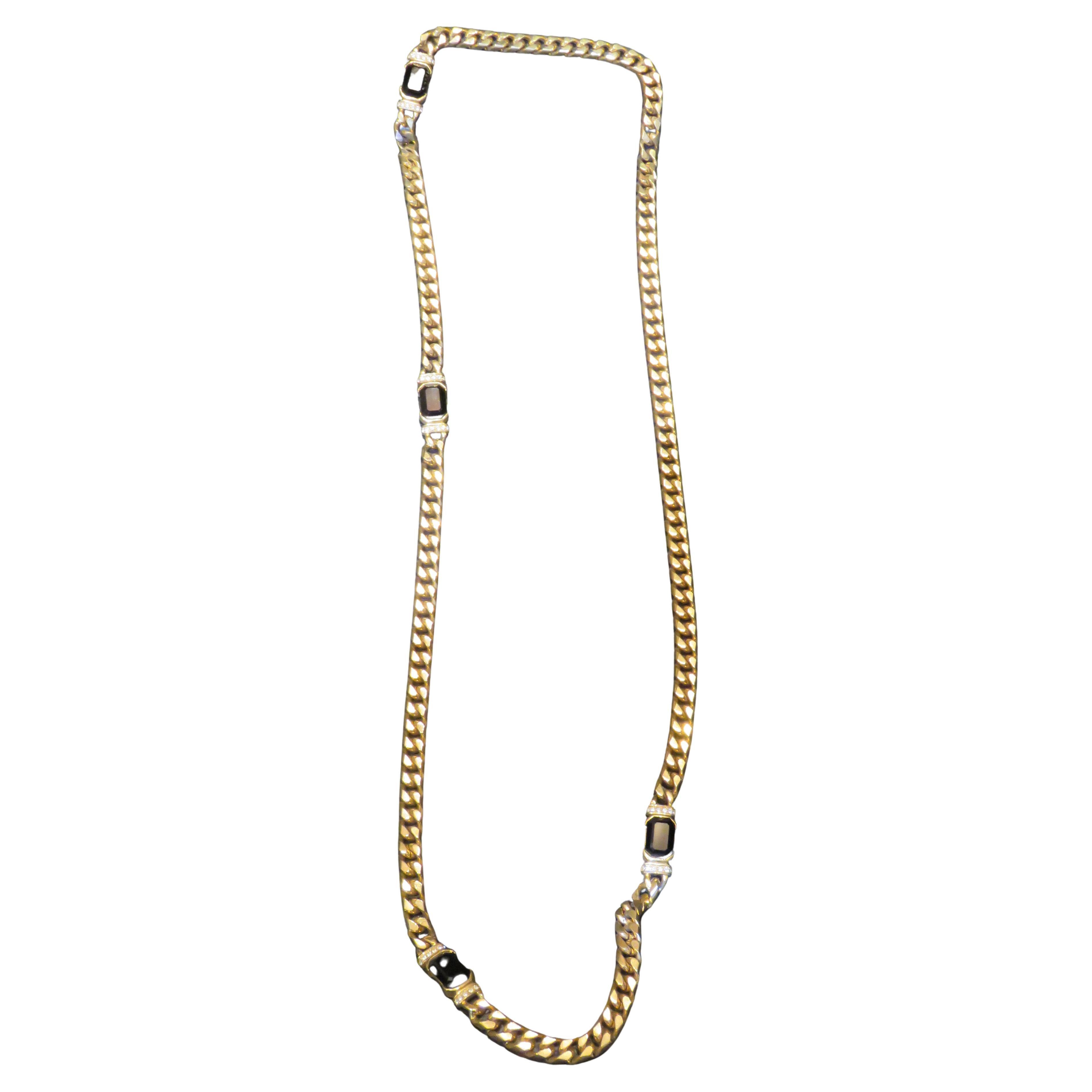 Magnificent NYC Estate 18KT Heavy Gold Overlaid Long Chain Gold Link Necklace