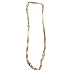 Magnifique collier à maillons longs en or lourd recouvert d'or 18 carats, ancienne propriété de New York