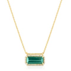 Magnificent, One of a Kind 14 Karat Yellow Gold Teal Tourmaline 3.17 Carat