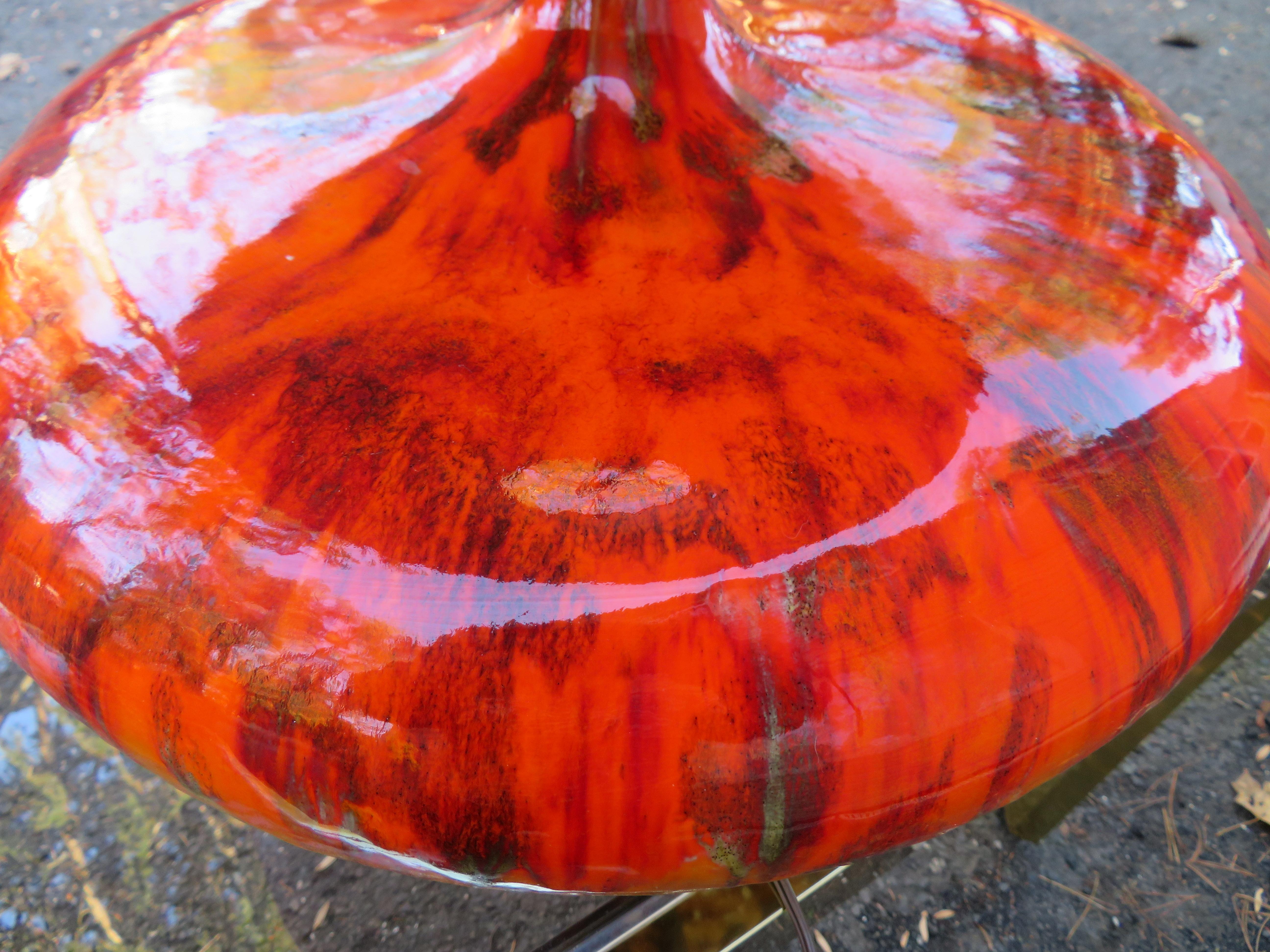 Prachtvolle orangefarbene übergroße dänische Lava-Druckglasur-Lampen in Übergröße, Modern im Angebot 2