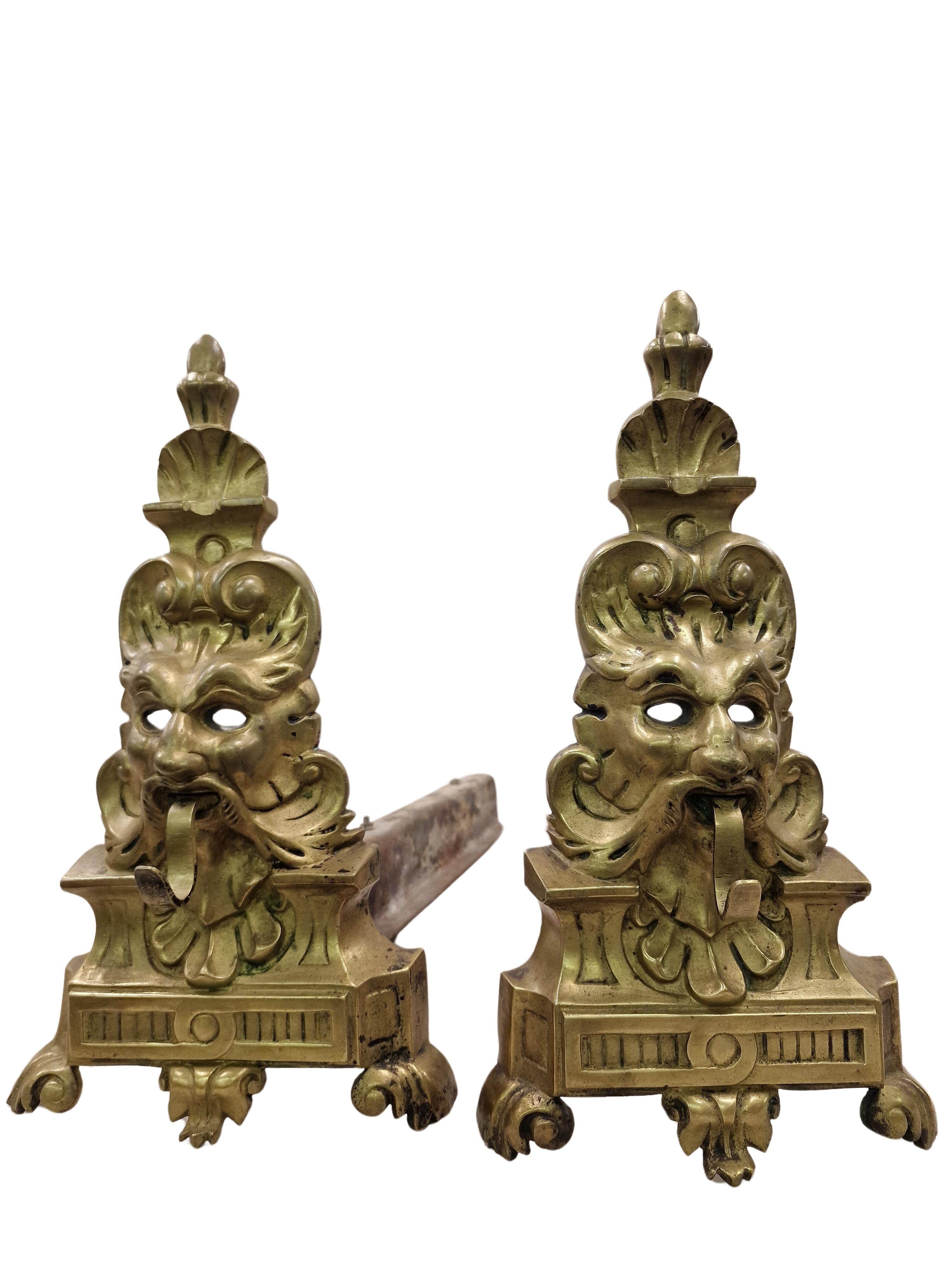 Magnificent original fireplace presenter, chimney heating, grotesque 1870 France For Sale 2