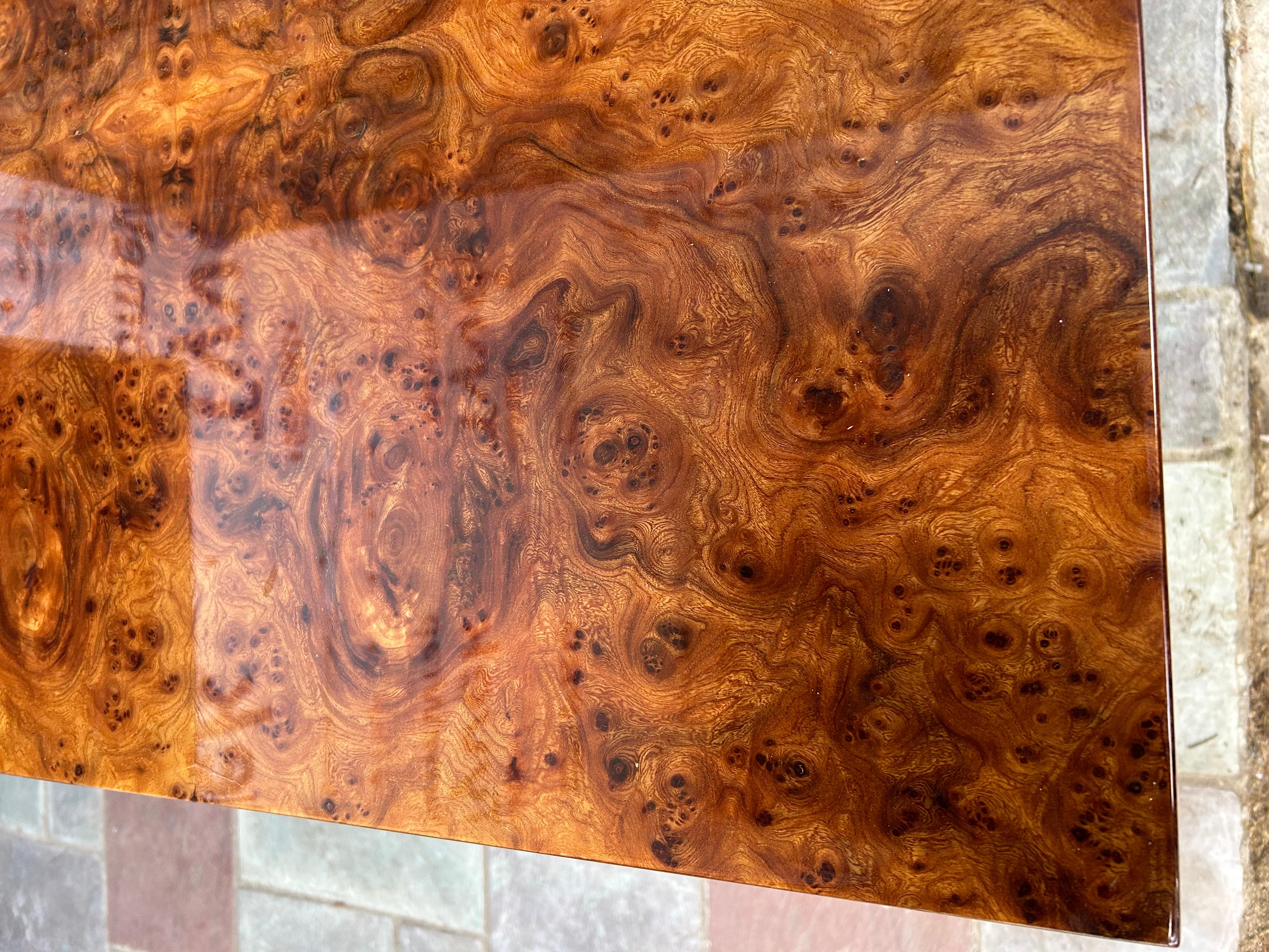 Magnificent Pace Collection Burl Wood Desk Leon Rosen For Sale 4