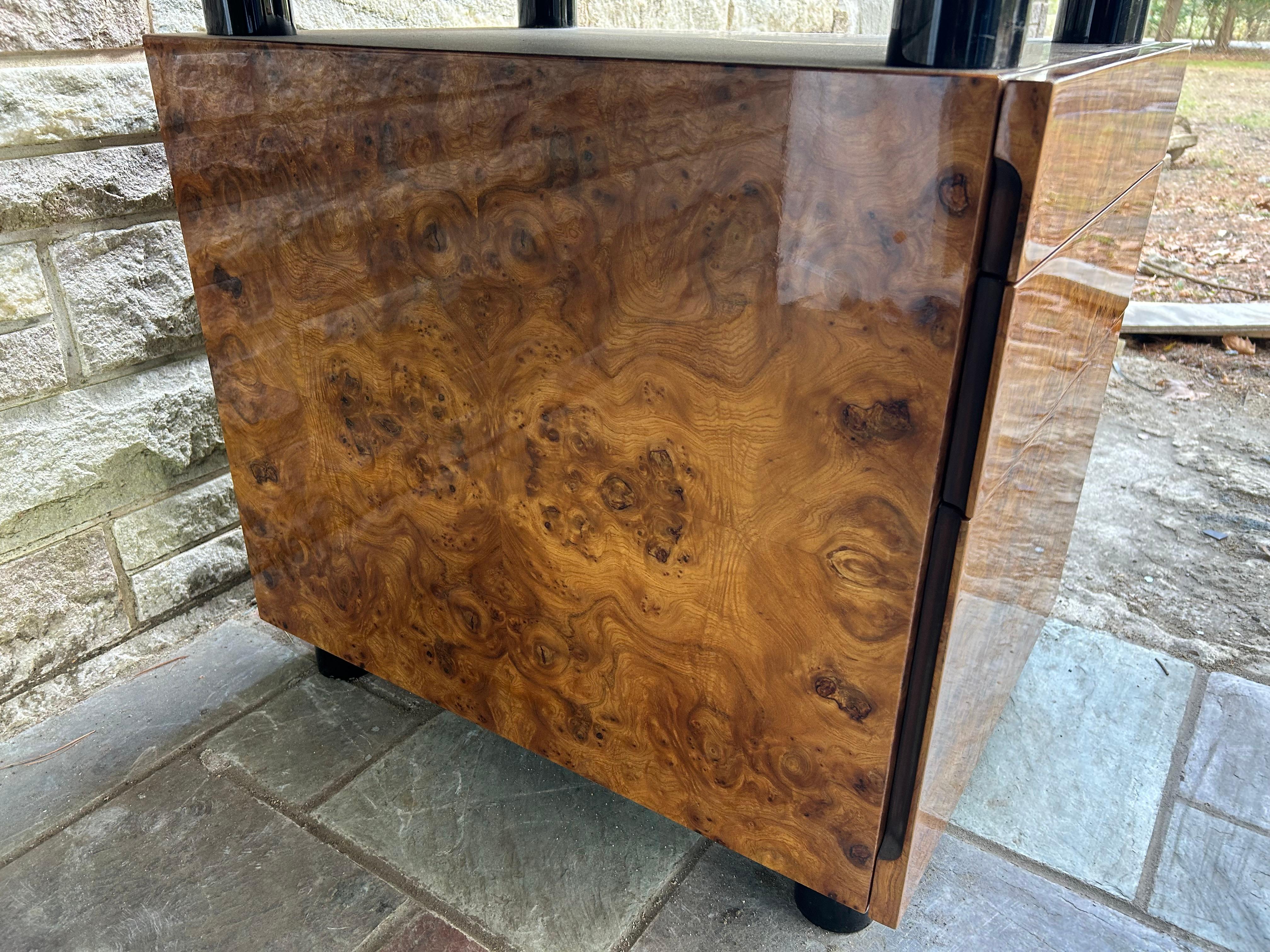 Magnificent Pace Collection Burl Wood Desk Leon Rosen For Sale 6