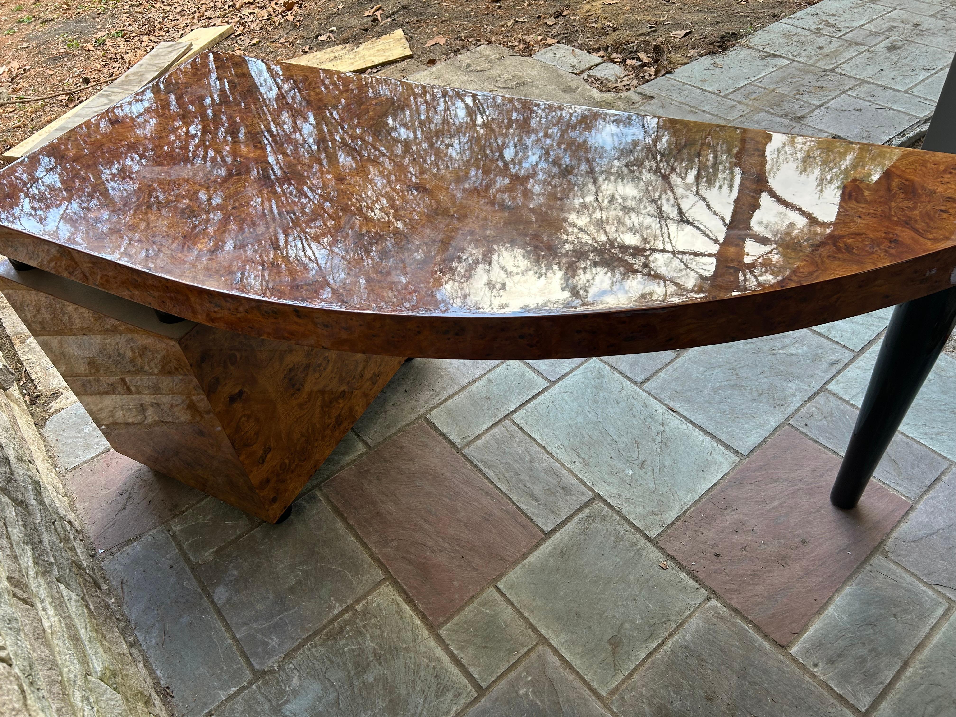 Magnificent Pace Collection Burl Wood Desk Leon Rosen For Sale 7