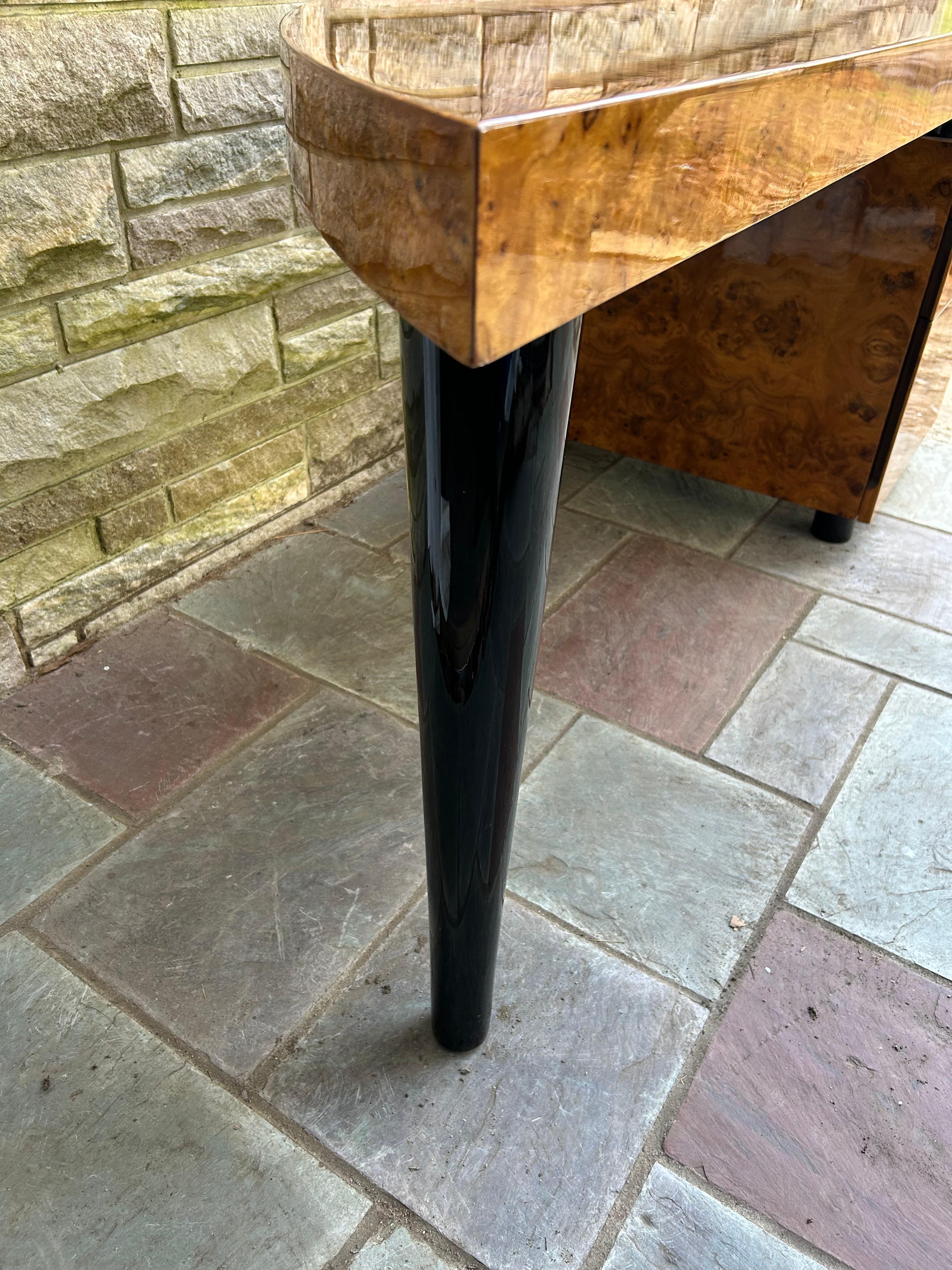 Late 20th Century Magnificent Pace Collection Burl Wood Desk Leon Rosen For Sale