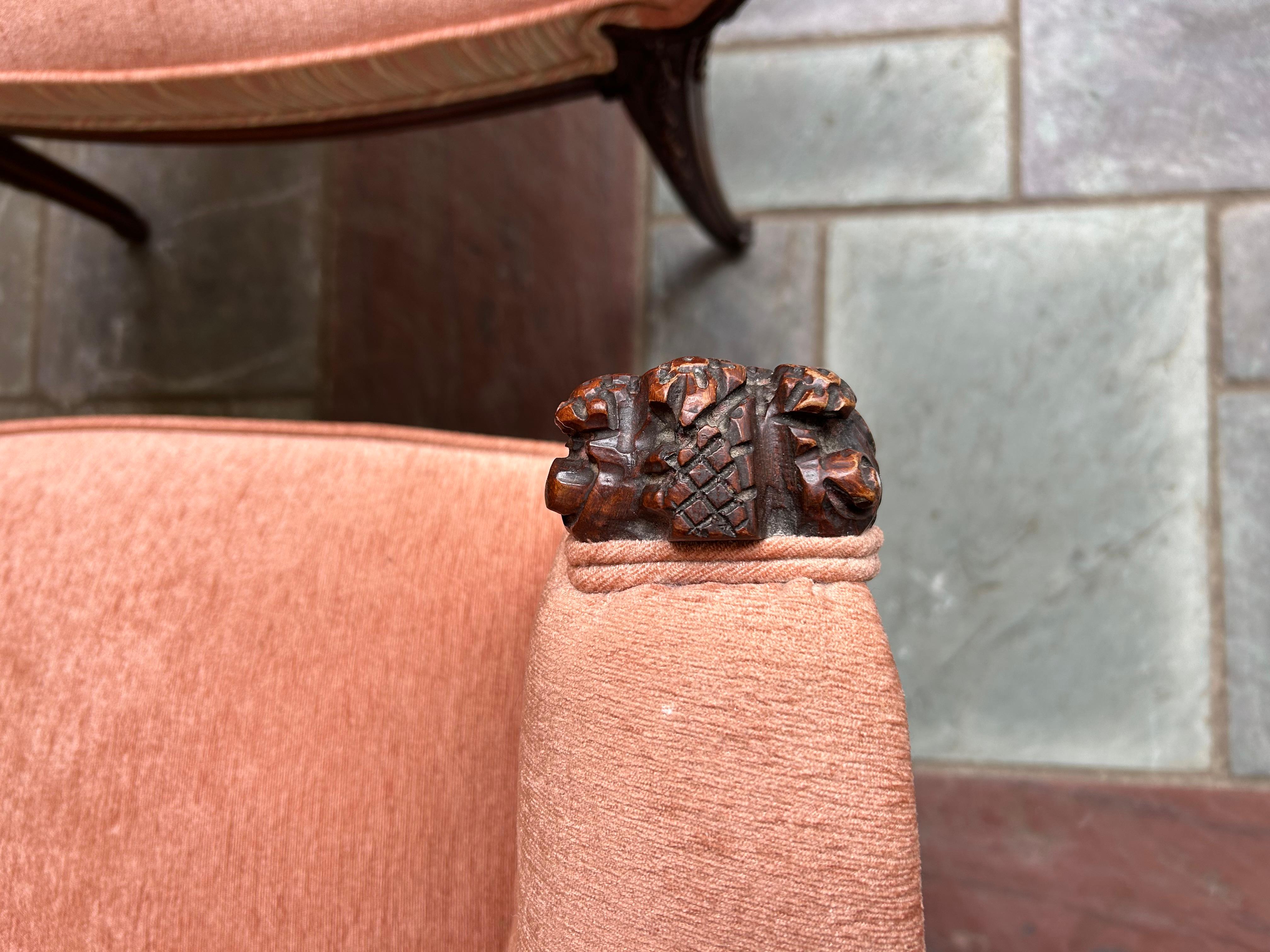 Magnífico Par Grosfeld House Sillas de Salón con Respaldo de Hoja Hollywood Regency en venta 5