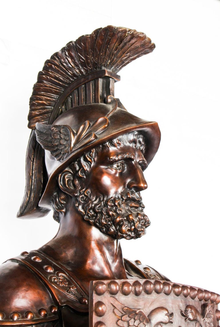 Magnificent Pair of Huge Bronze Roman Soldier Centurion Statues, 20th