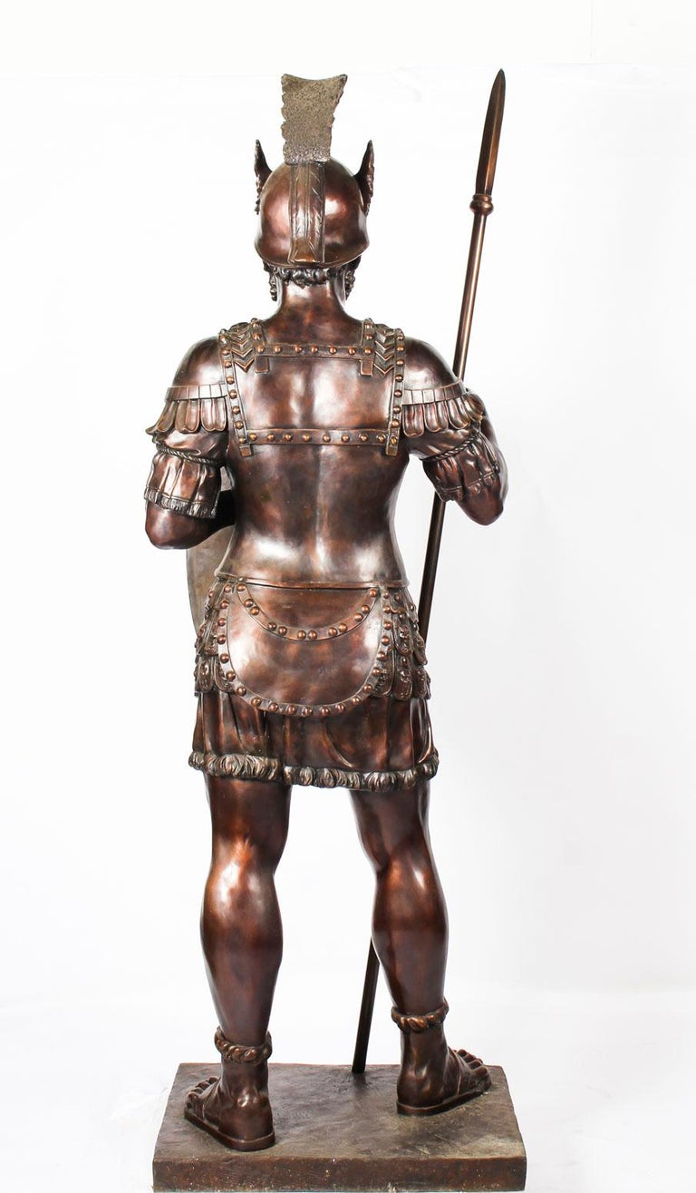 Magnificent Pair of Huge Bronze Roman Soldier Centurion Statues, 20th