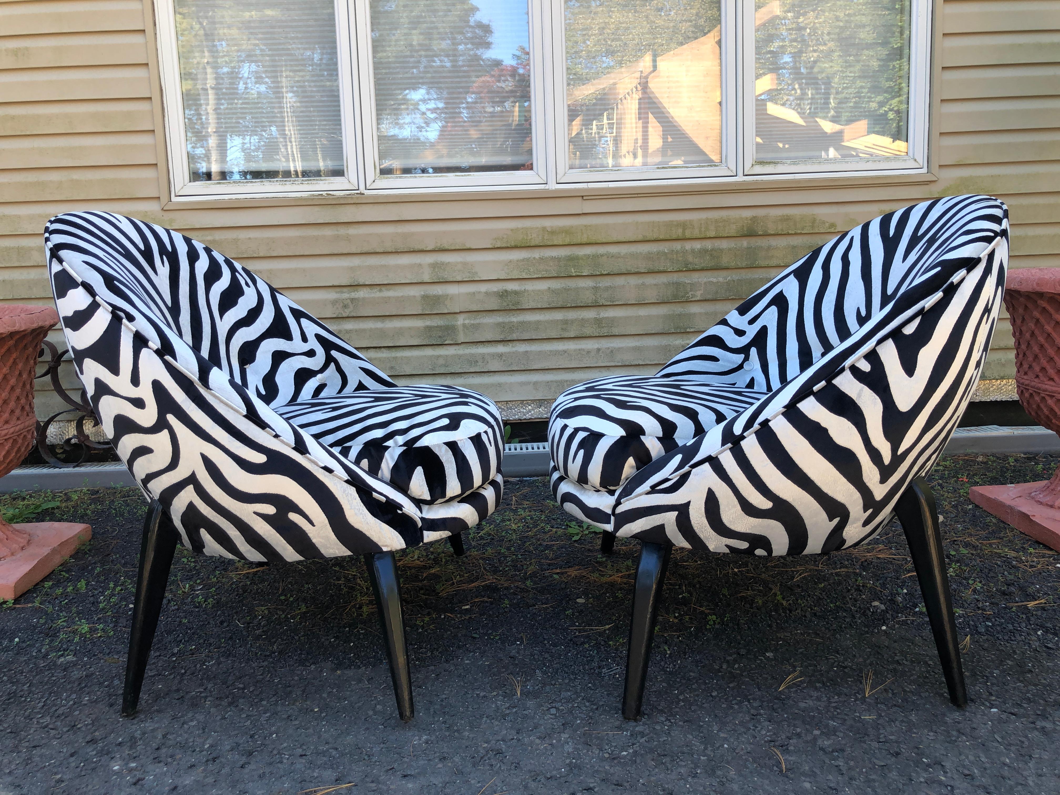 Magnificent Pair Jack Sherman for Chaircraft of California Pom Pom Chairs  For Sale 2