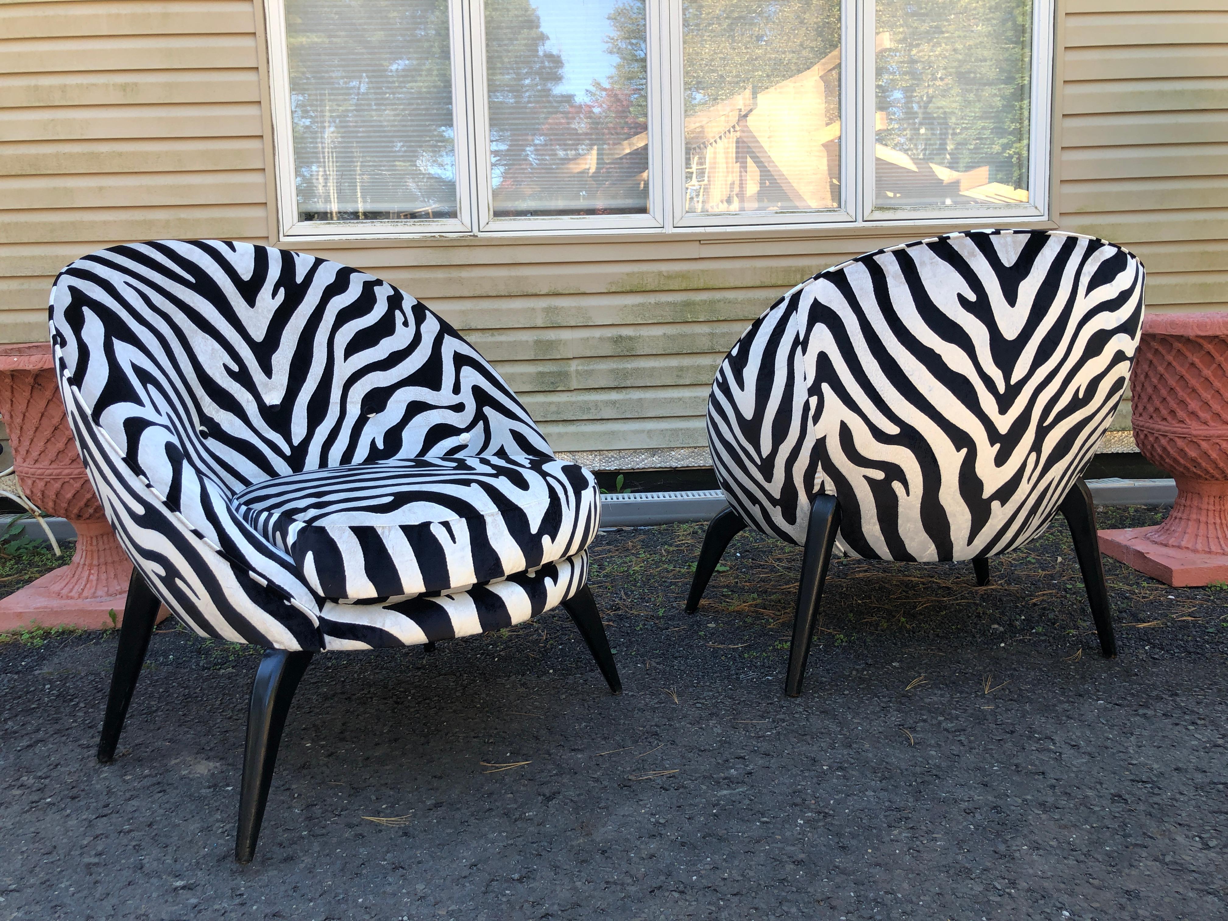 Magnificent Pair Jack Sherman for Chaircraft of California Pom Pom Chairs  For Sale 7