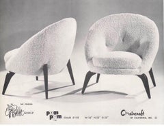 Magnificent Pair Jack Sherman for Chaircraft of California Pom Pom Chairs