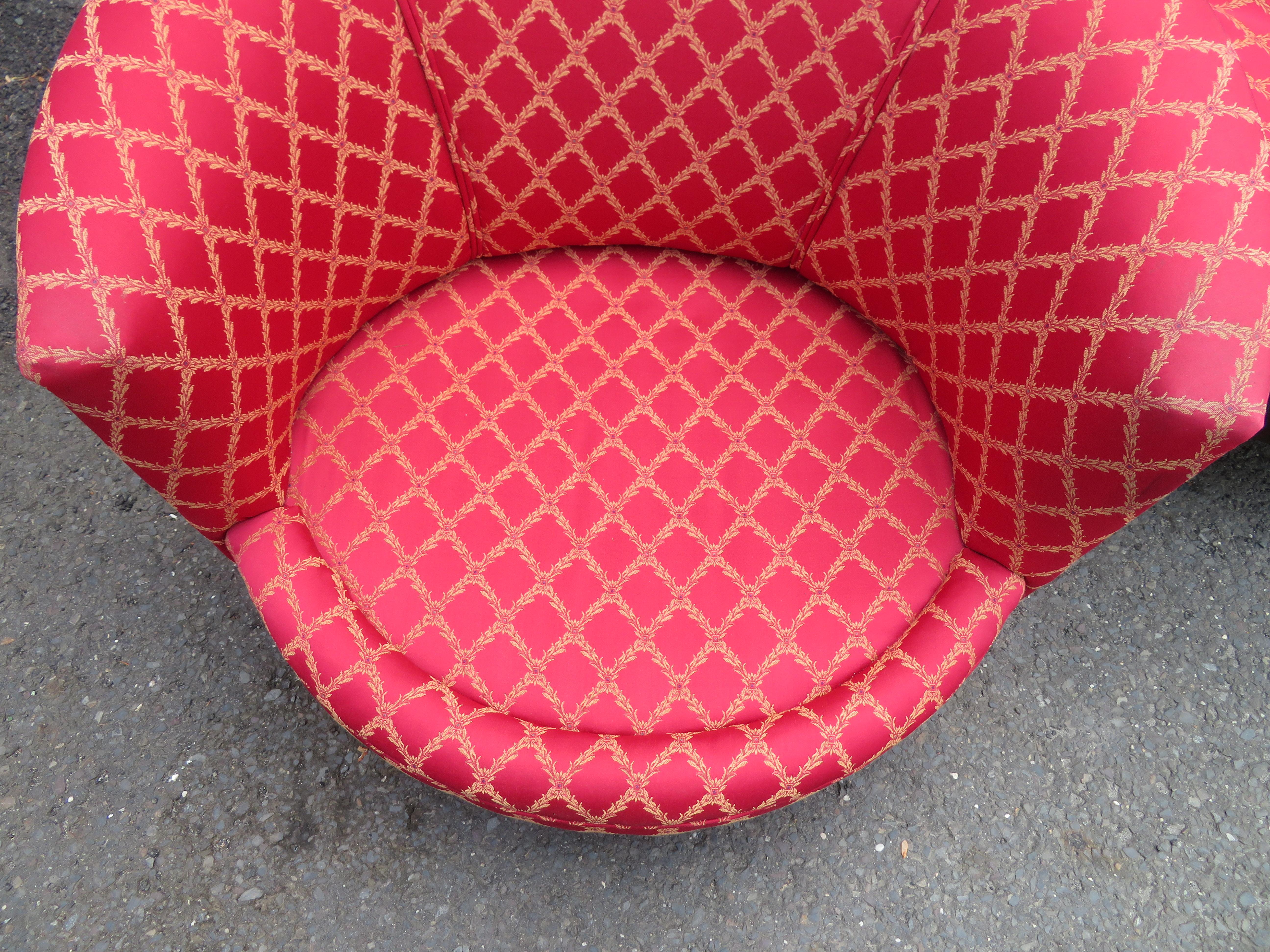 Magnifique paire de fauteuils pivotants en bois de rose de style Milo Baughman, milieu du siècle dernier en vente 1