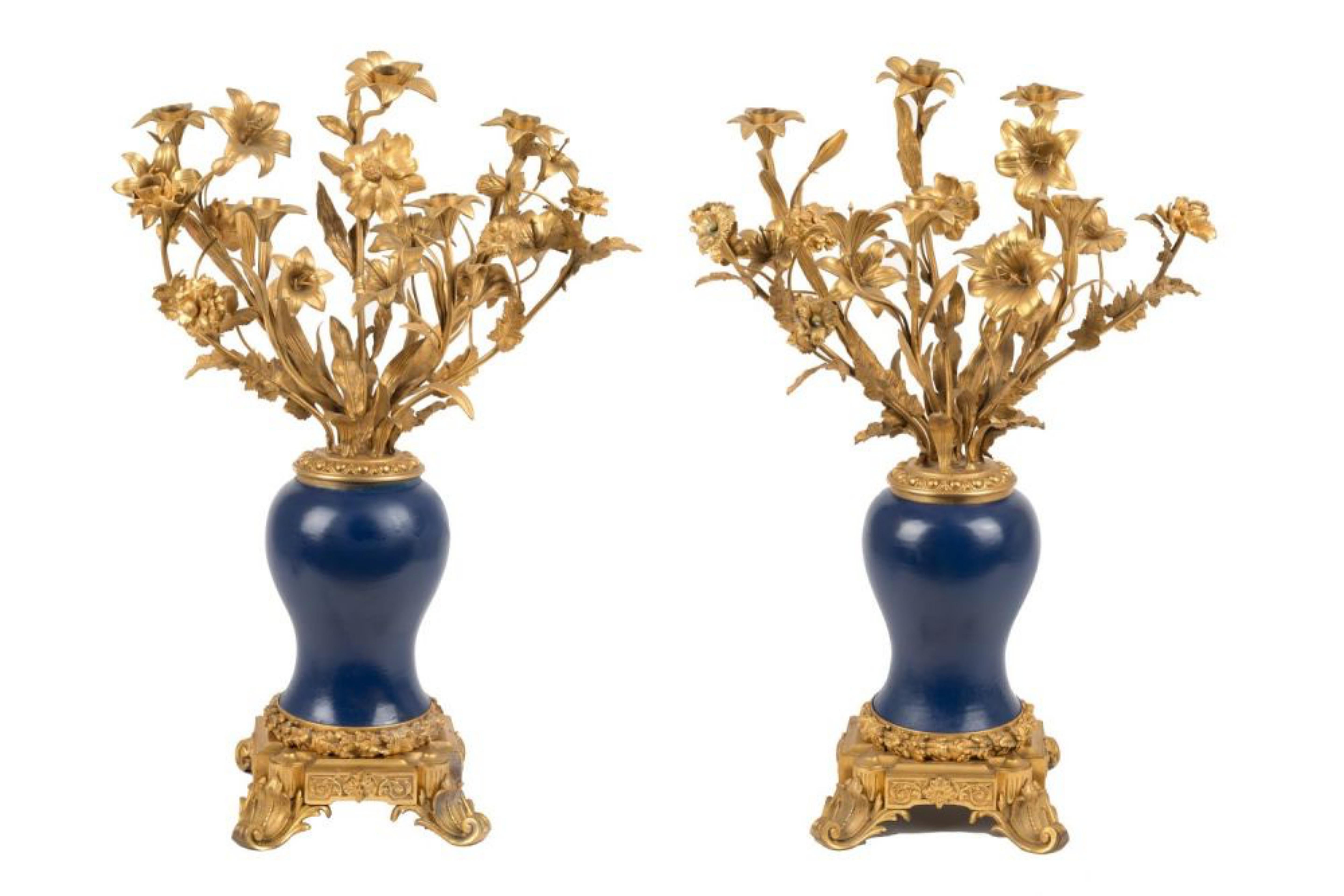 Magnificent Pair of 19th Century French Candelabra For Sale 3