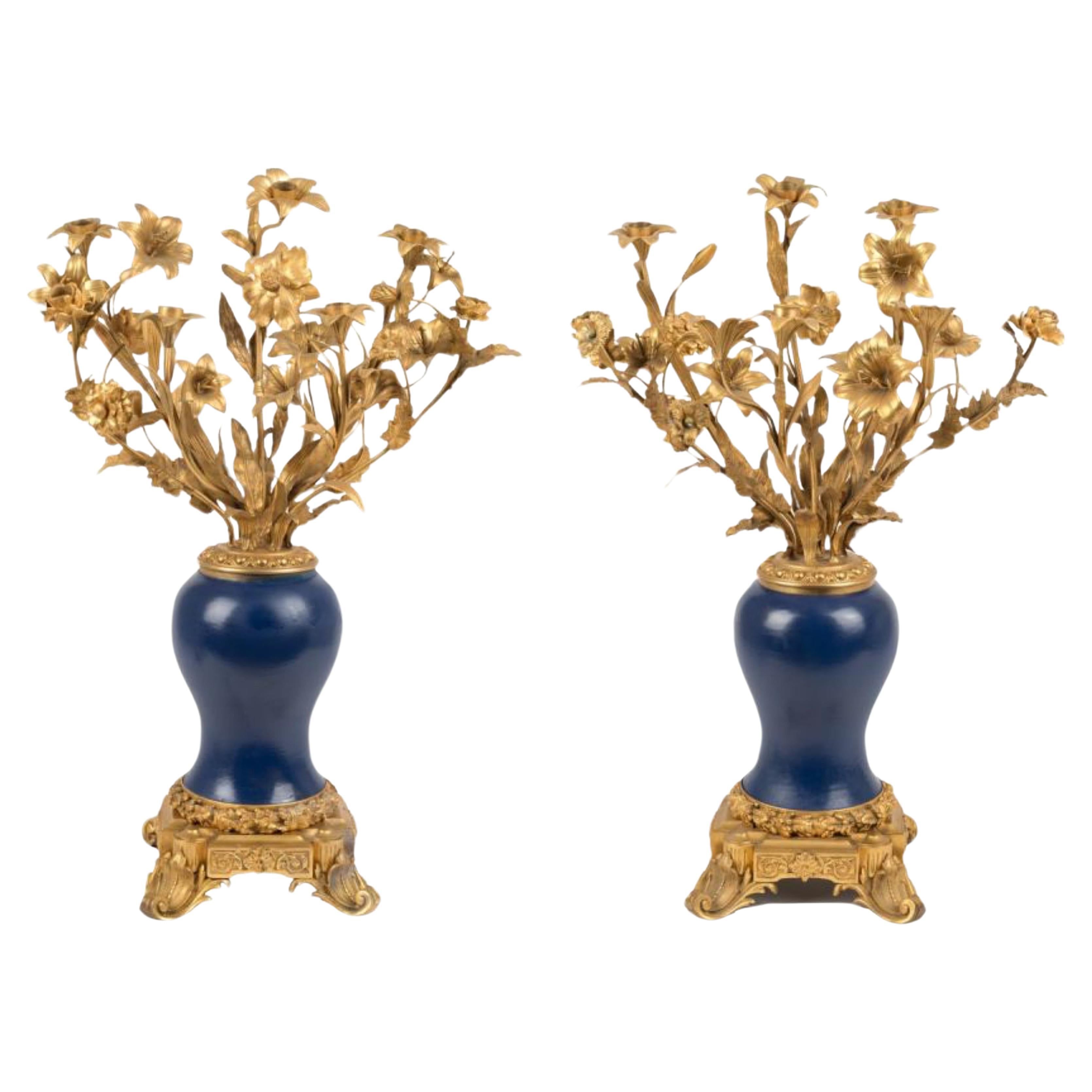 Magnifique paire de candélabres français du XIXe siècle en vente