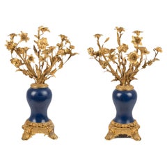 Magnífica pareja de candelabros franceses del siglo XIX