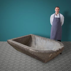 Antique Rounded Bardiglio Capella Marble Trough