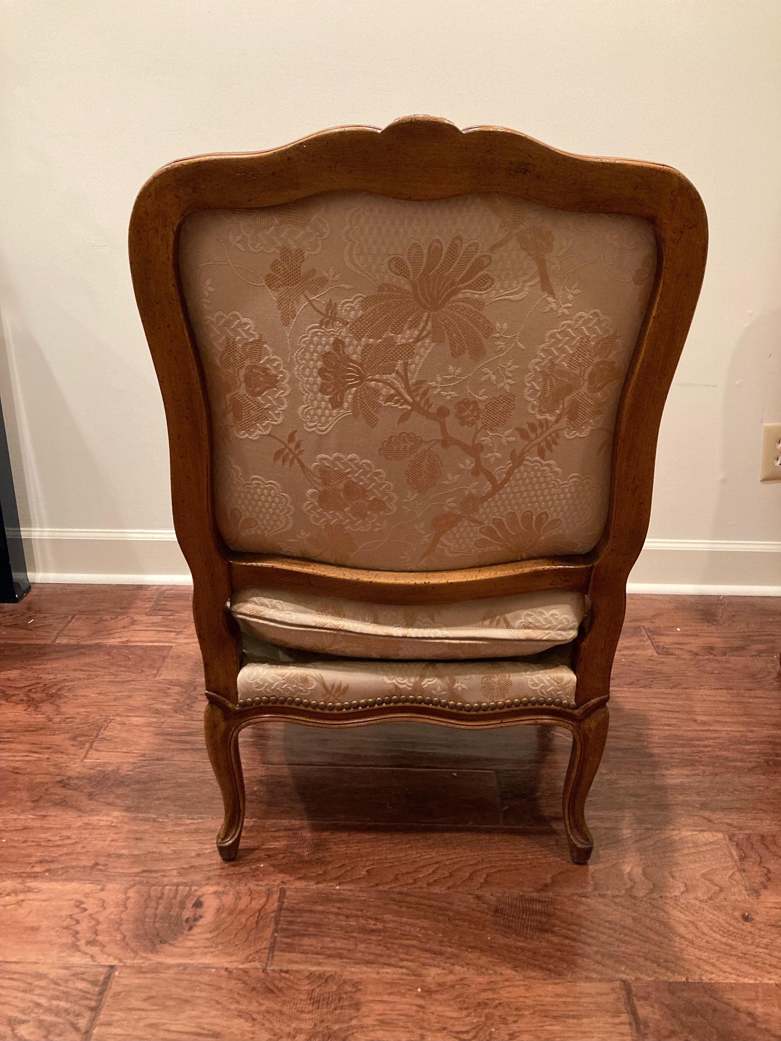 Magnificent Pair of French Balzarotti Louis XVI Style Bergere Armchairs In Good Condition In Hopewell, NJ