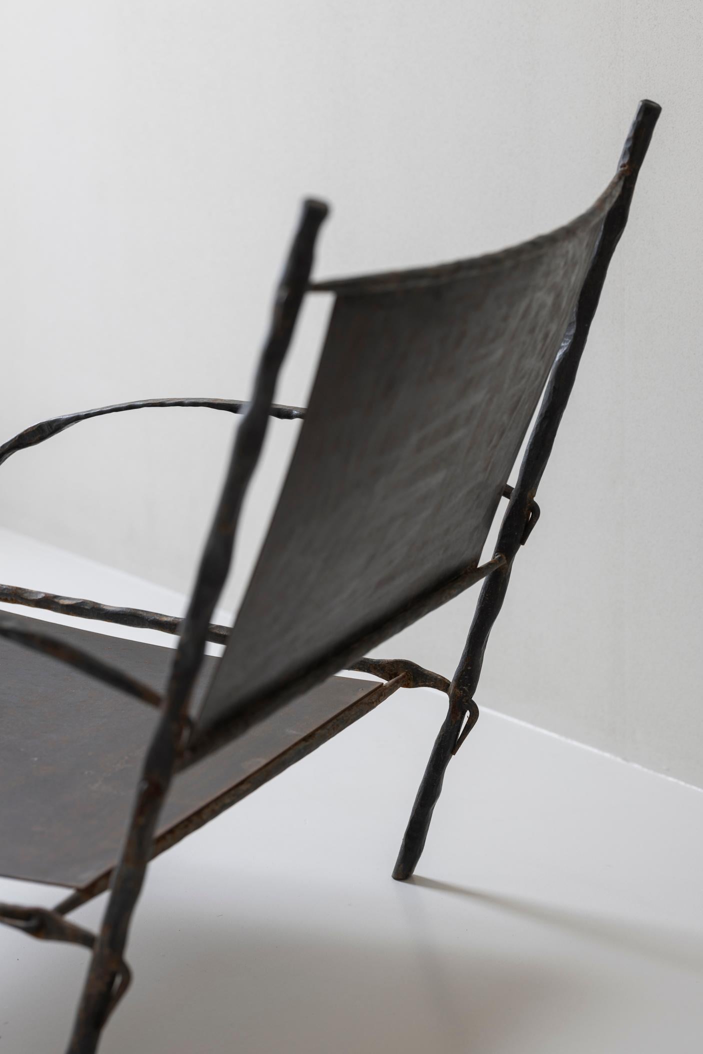 Magnificent pair of easy chairs, 1930s, in the manner of Diego Giacometti. 8
