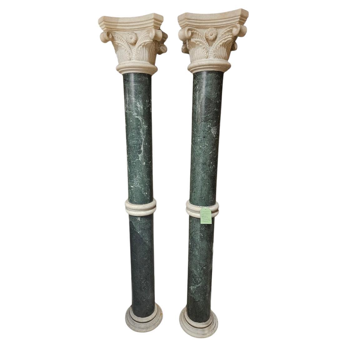 Magnificent Pair of italian Marble Columns