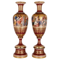 Magnificent Pair of Large Bronze Mounted Royal Vienna Porcelain Vases