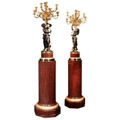 Magnificent Pair of Louis XVI Candelabra after Clodion