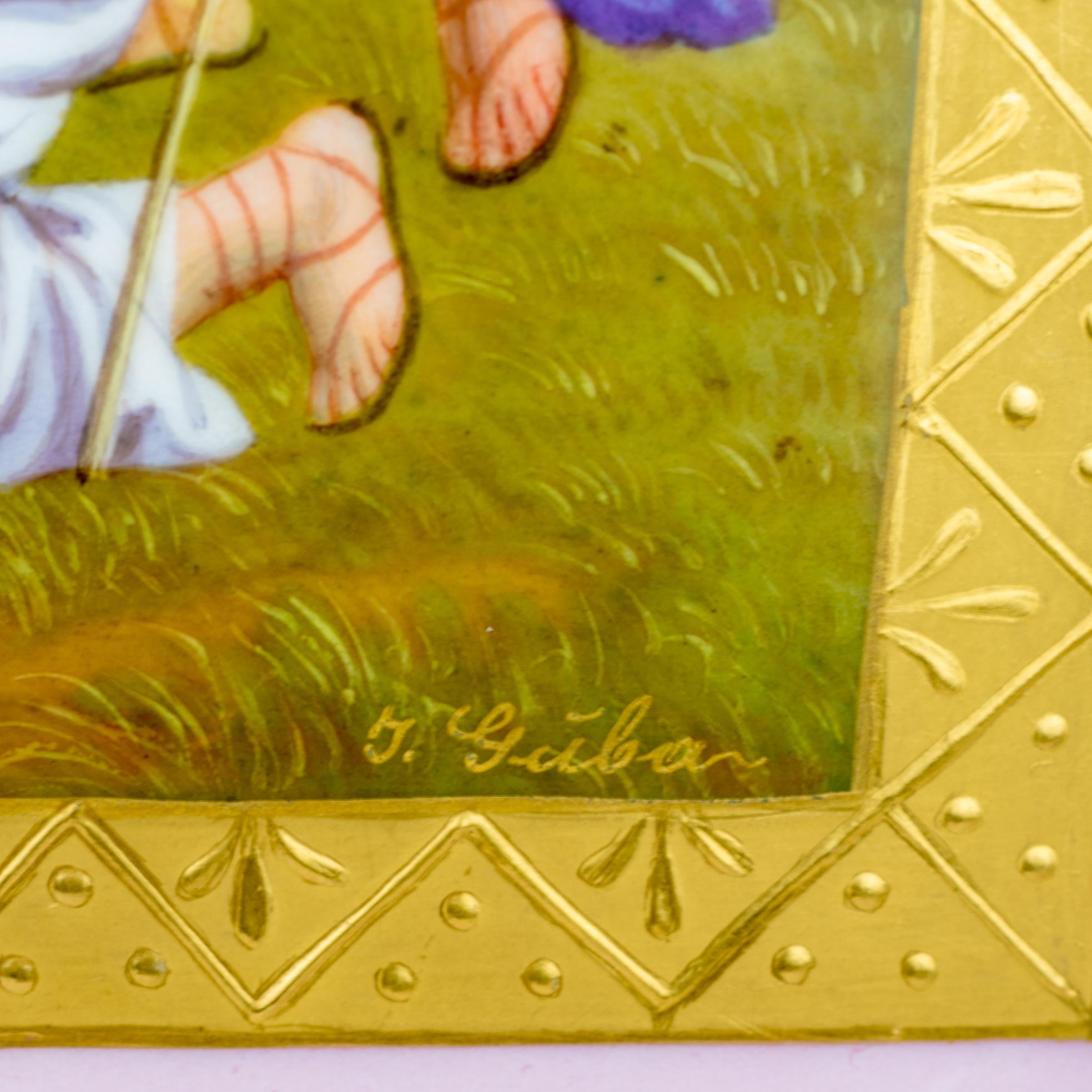 Prächtiges Paar vergoldeter Bronze-Porzellanurnen im königlichen Wiener Stil im Angebot 7