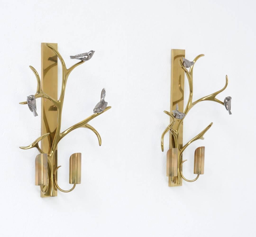 Modern Magnificent Pair of Wall Sconces by Willy Daro
