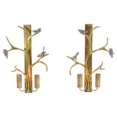 Magnificent Pair of Wall Sconces by Willy Daro
