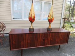 Magnificent Pair of XL Brutalist Textured Ceramic Lamps Mid-Century Modern