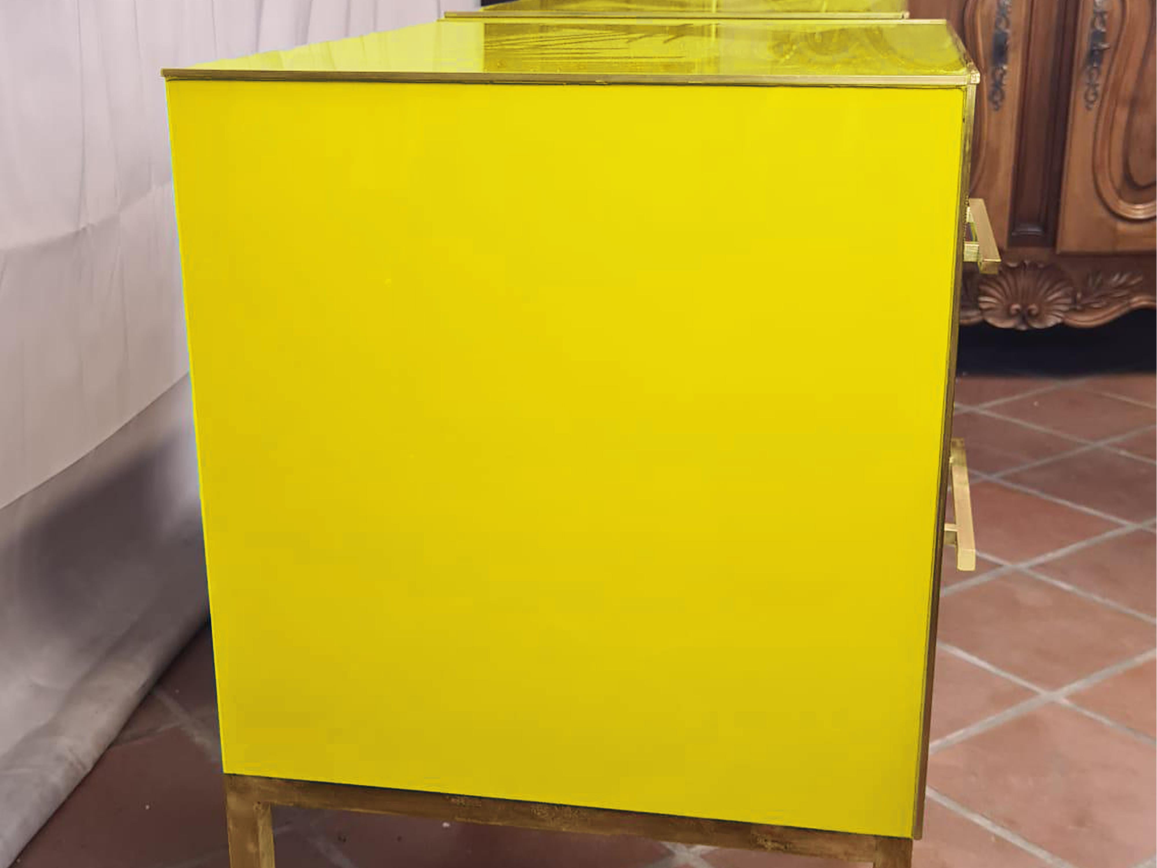 Mid-Century Modern Magnificent Pair of Yellow Bedside Tables in the Style of Andy Warhol Available For Sale