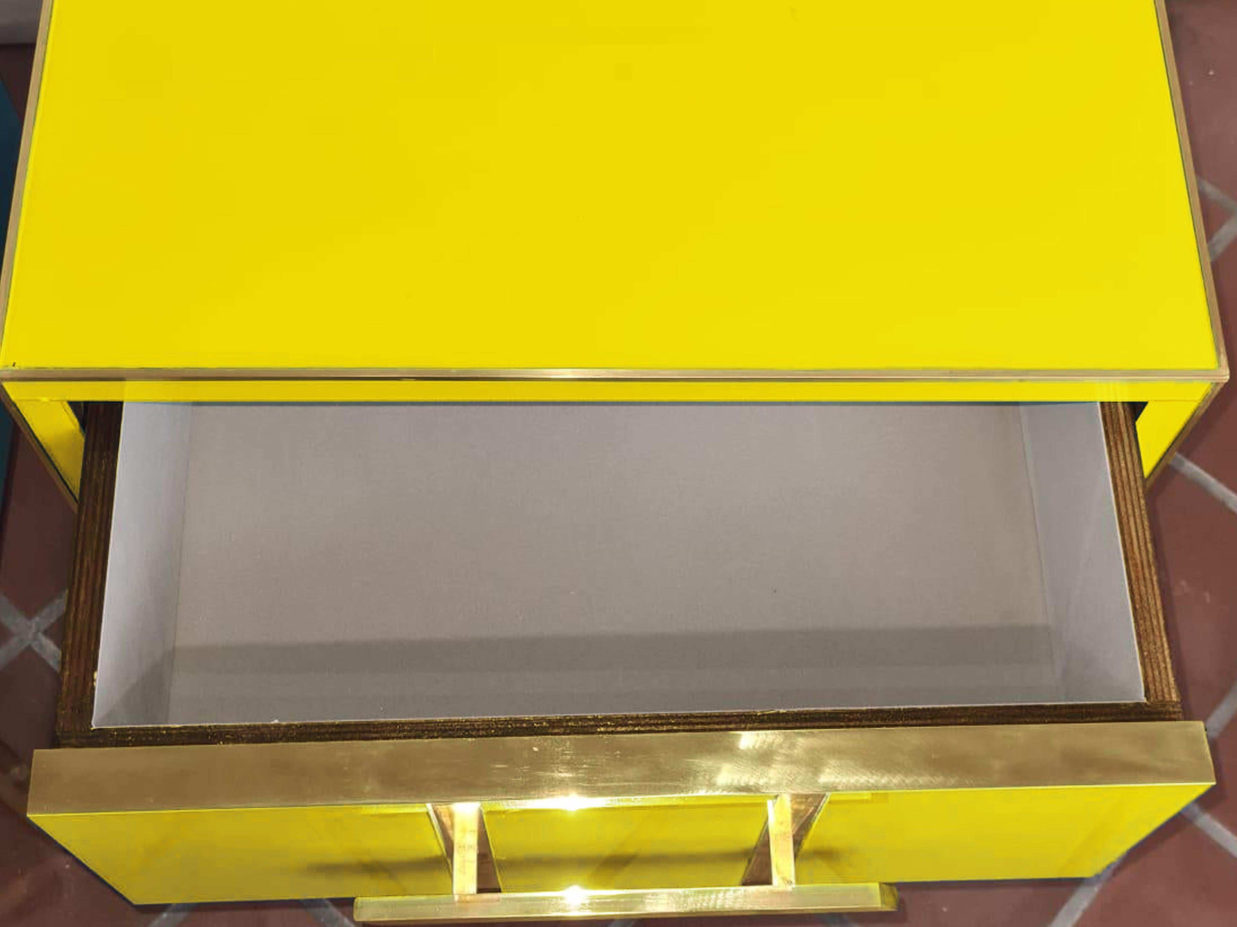 Italian Magnificent Pair of Yellow Bedside Tables in the Style of Andy Warhol Available For Sale