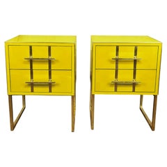 Magnificent Pair of Yellow Bedside Tables in the Style of Andy Warhol Available