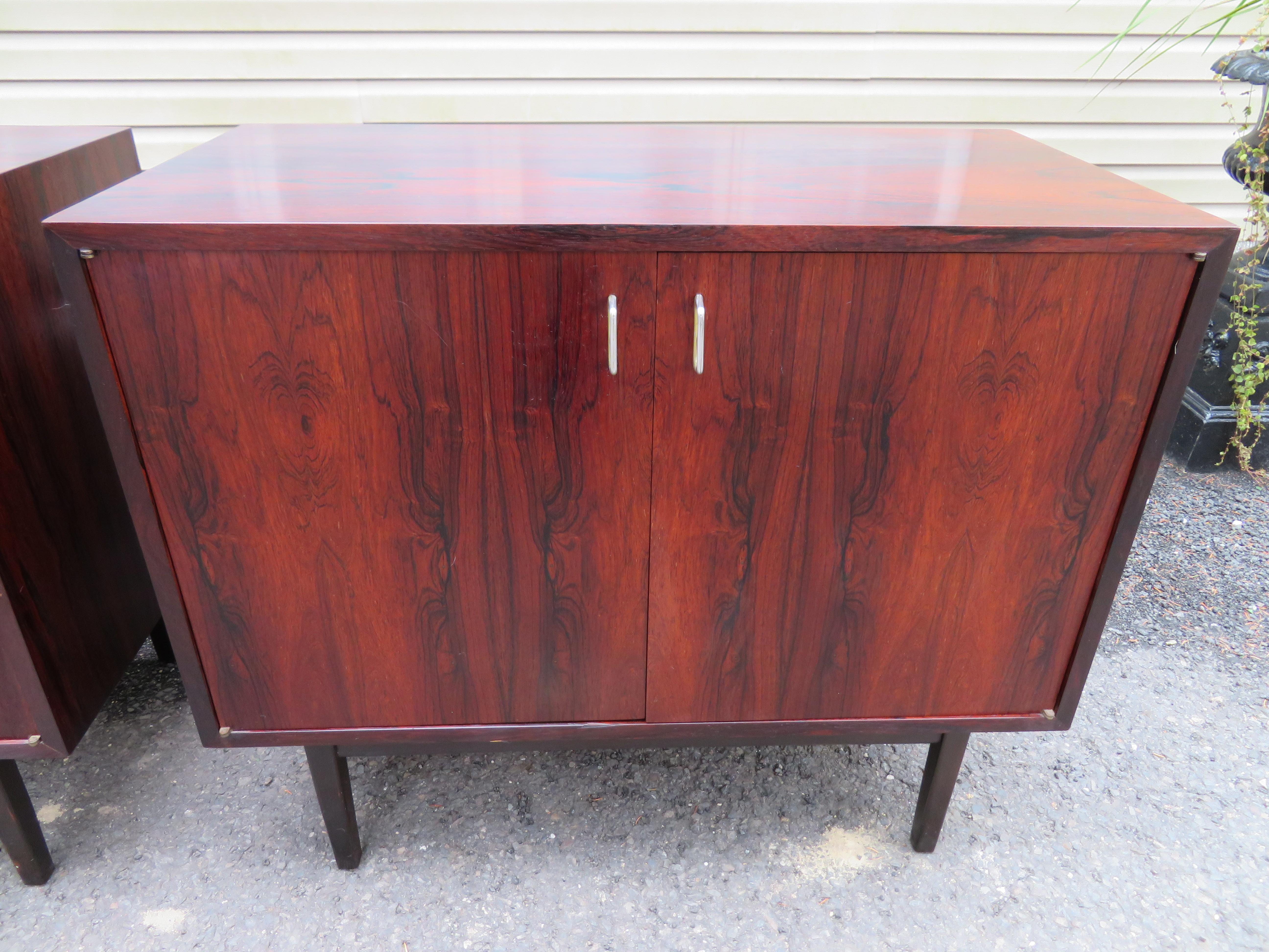 Mid-Century Modern Magnificent Pair of Rosewood Jack Cartwright Founders Bachelors Chest