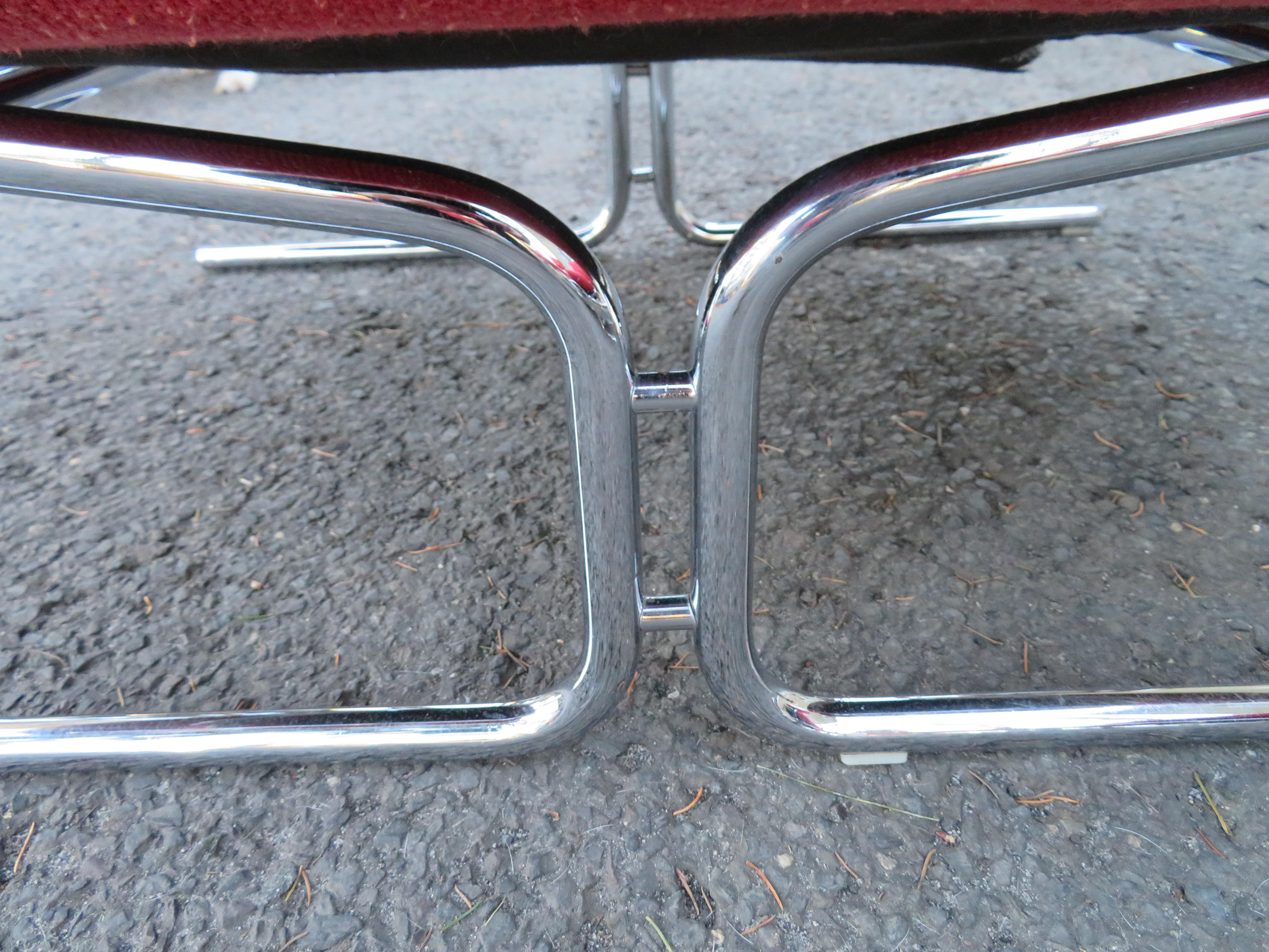 Magnificent Pair of Space-Age Tubular Chrome Lounge Chairs Ingmar Relling Style 3