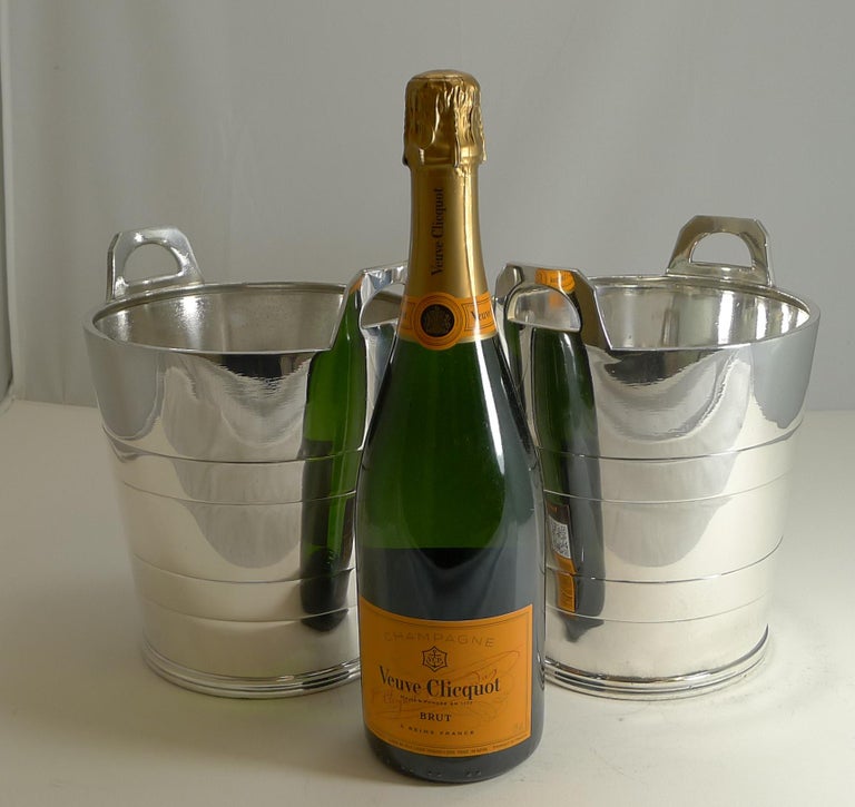 Magnificent Pair of Vintage English Wine/Champagne Coolers Buckets by