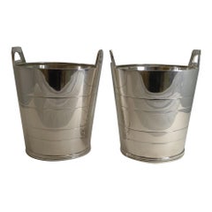 Magnificent Pair of Retro English Wine/Champagne Coolers Buckets by Elkington