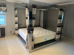 Magnificent Paul Evans Chrome Cityscape Kingsize Bed Mid-Century Modern