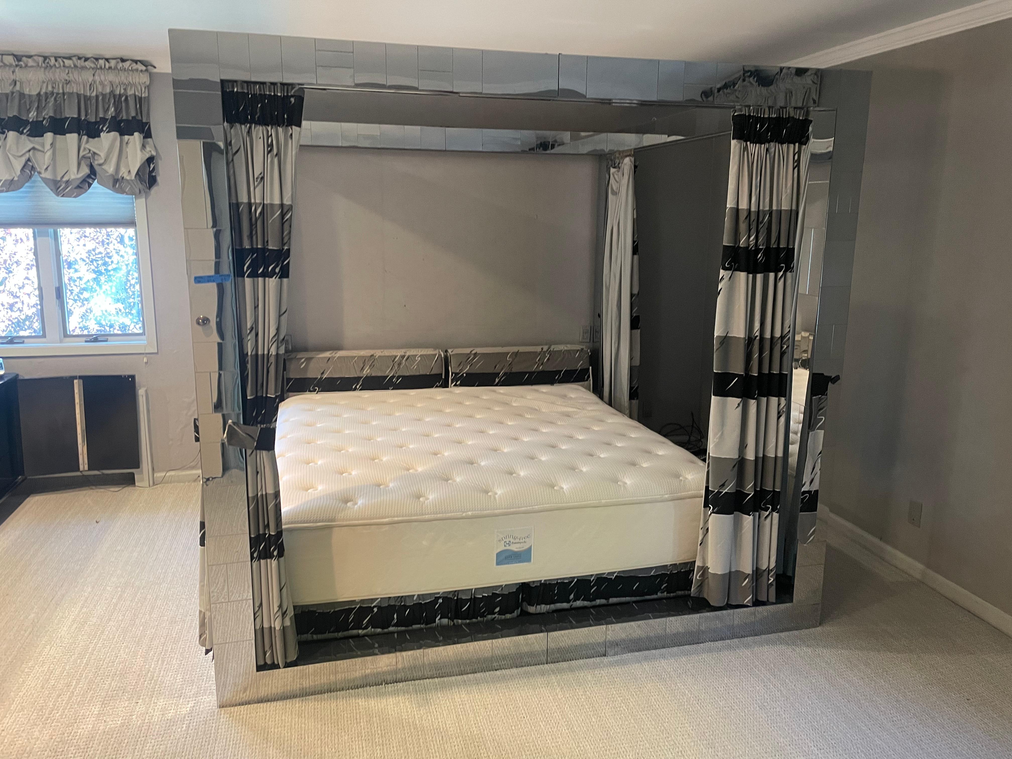 chrome four poster bed