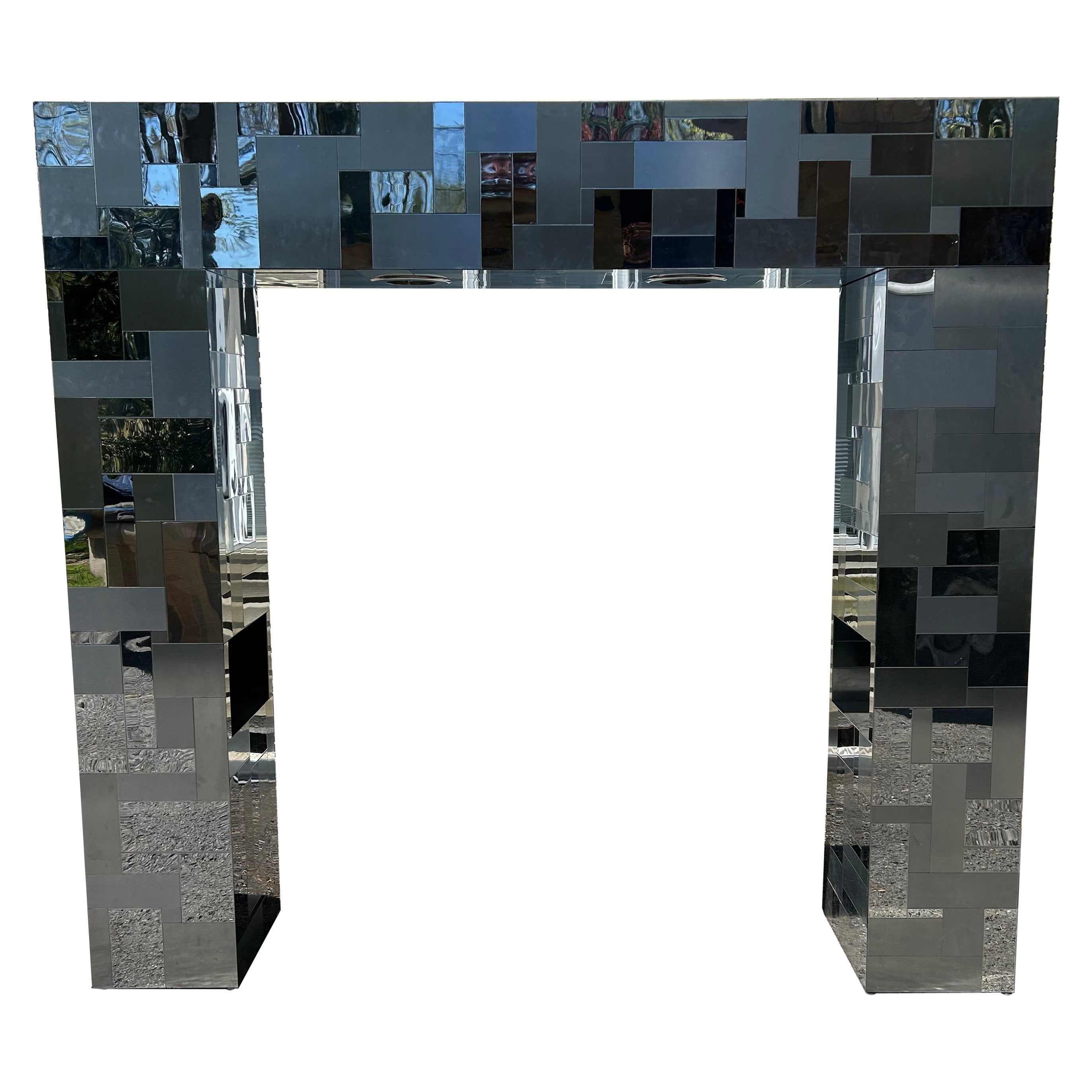 Magnifico Paul Evans Cityscape PE 204 Cromo Testiera Regina Cromo Spazzolato