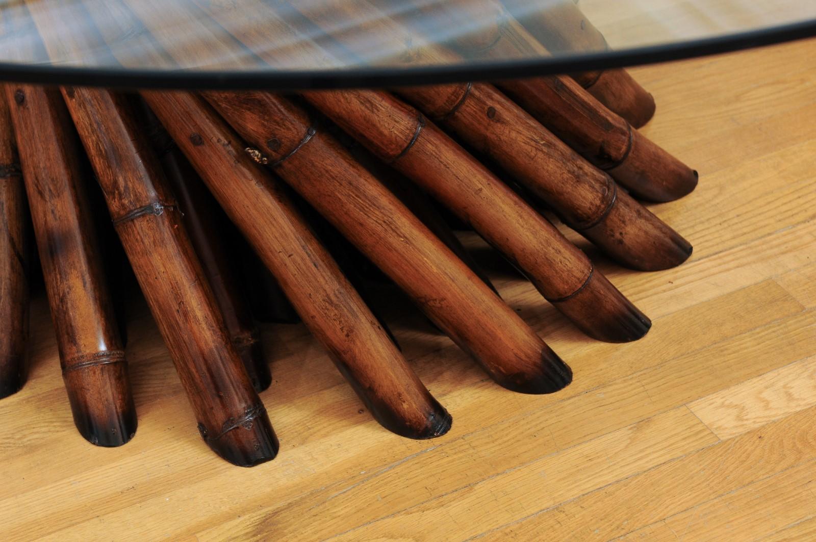 Magnificent Pedestal Bamboo Cluster Center or Dining Table by Budji Layug For Sale 5