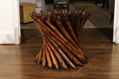 Magnificent Pedestal Bamboo Cluster Center or Dining Table by Budji Layug